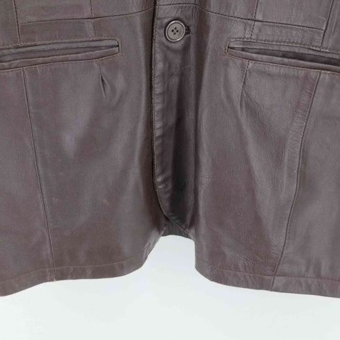 BLACK LEDER ラムレザー テーラードジャケット メンズ LL