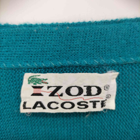 アイゾッドラコステ IZOD LACOSTE 70S 糸巻きタグ ワニ ワッペン アクリル カーディガン メンズ