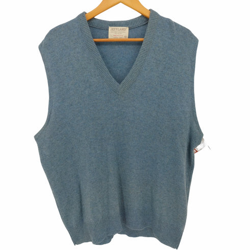 JEFF LAMB 70s USA製 ウール混 Vネック ニット ベスト メンズ import:XL