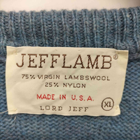 JEFF LAMB 70s USA製 ウール混 Vネック ニット ベスト メンズ import:XL