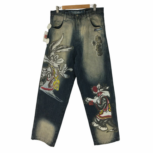 LOT29 キャラクターペイント ワイドデニム バギー メンズ 36