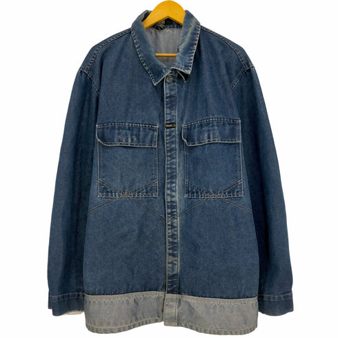 マリテフランソワジルボー MARITHE FRANCOIS GIRBAUD Y2K メタリックデニム ジャケット オーバーサイズ メンズ import:XXL
