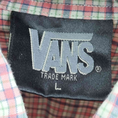 バンズ VANS 90S MADE IN USA ワンポイント刺繍 S/S チェックシャツ メンズ import:L