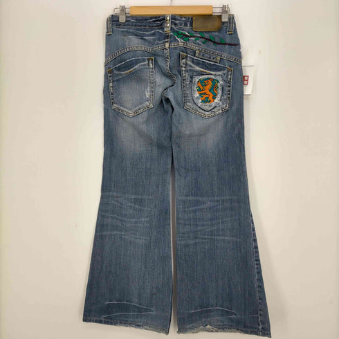 ドライブジーンズ DRIVE JEANS 00s Y2K ダメージ加工 ポケットスタッズ ベルボトム フレアデニムパンツ レディース 26