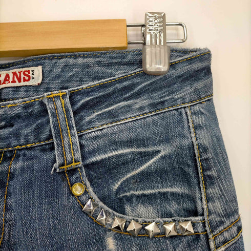 ドライブジーンズ DRIVE JEANS 00s Y2K ダメージ加工 ポケットスタッズ ベルボトム フレアデニムパンツ レディース 26