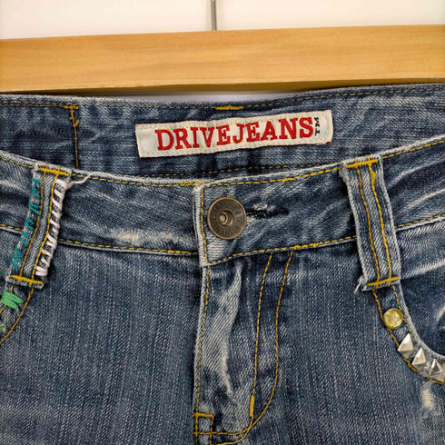 ドライブジーンズ DRIVE JEANS 00s Y2K ダメージ加工 ポケットスタッズ ベルボトム フレアデニムパンツ レディース 26