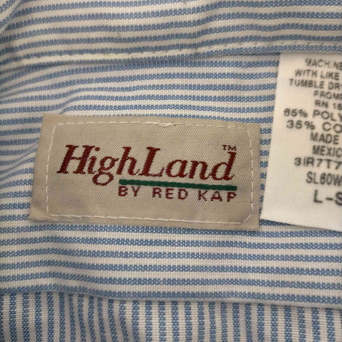 ハイランドバイレッドキャップ HIGHLAND BY RED KAP 00S 企業刺繍 ストライプシャツ メンズ L-SS