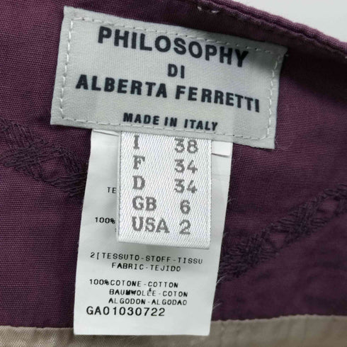 フィロソフィ ディ ロレンツォ セラフィニ Philosophy Di Lorenzo Serafini シルク 総柄 ミニスカート レディース US2