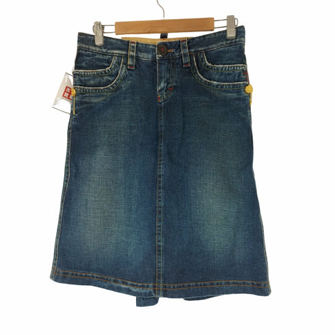 ディースクエアード DSQUARED2 Y2K Denim Cuckoo Clock Embellished Midi Skirt レディース 40
