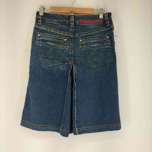 ディースクエアード DSQUARED2 Y2K Denim Cuckoo Clock Embellished Midi Skirt レディース 40