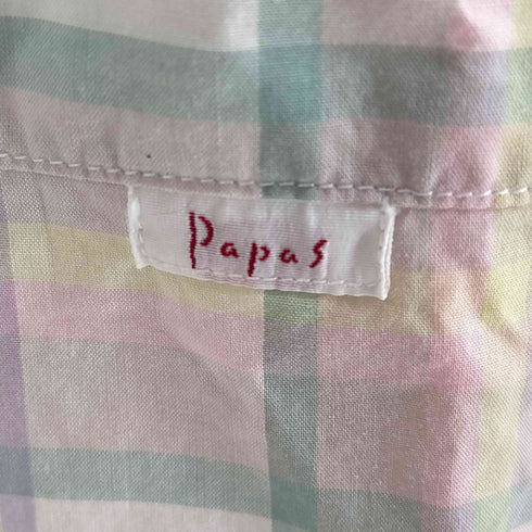 パパス papas コットン レギュラーシャツ メンズ import:M