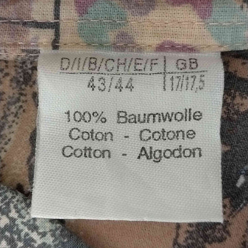 Baumwolle 総柄 ボックスシルエットシャツ メンズ 43/44