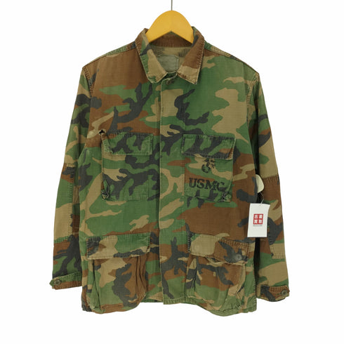 ユーエスアーミー US ARMY USMC プリント ウッドランドカモ リップストップ BDU ミリタリー ジャケット メンズ SMALL-REGULAR