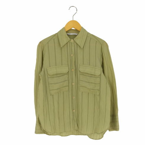 ザラ ZARA STRIPE BLOUSE WITH POCKETS ストライプブラウス レディース import:M
