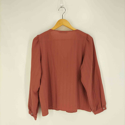 ザラ ZARA ポリレーヨン Vネックフリルブラウス レディース import:M