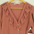 ザラ ZARA ポリレーヨン Vネックフリルブラウス レディース import:M