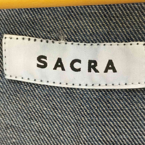 サクラ SACRA コットンリネンデニム スキッパーカラーワンピース レディース 38