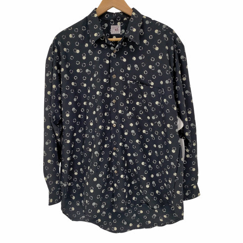 MANUFACTURE CLUB 45 総柄 ドット ポリエステル L/S シャツ メンズ JPN:3