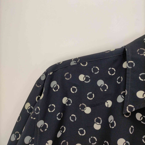 MANUFACTURE CLUB 45 総柄 ドット ポリエステル L/S シャツ メンズ JPN:3