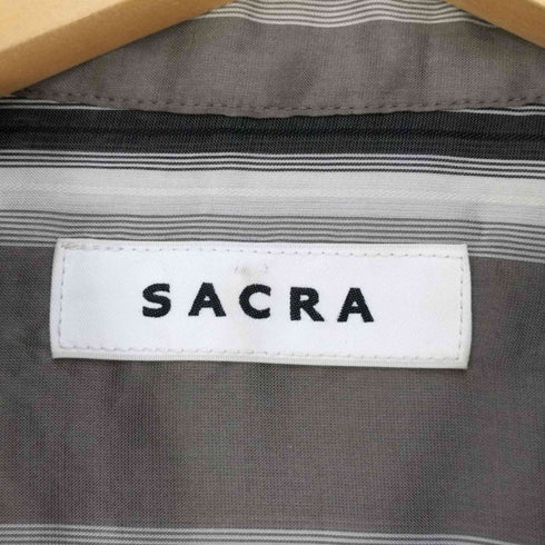サクラ SACRA シルク混ストライプシャツワンピース レディース 38