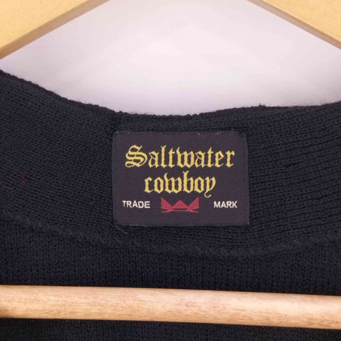 ソルトウォーターカウボーイ SALTWATER COWBOY ファイヤーパターン アクリルニットカーディガン メンズ LL