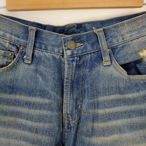 ピーピーエフエム PPFM ダメージ加工フレアデニムパンツ メンズ JPN:S