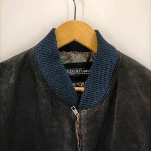 ジョルジオアルマーニ Giorgio Armani OLD 裏地ペイズリー スウェードブルゾンジャケット メンズ