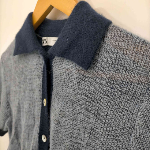 ザラ ZARA FINE KNIT POLO SHIRT レディース import:M