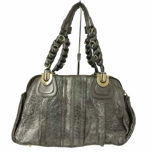 クロエ Chloe シボ革 ハンドバッグ シルバー レディース ONE SIZE