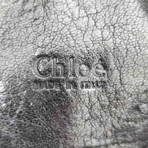 クロエ Chloe シボ革 ハンドバッグ シルバー レディース ONE SIZE