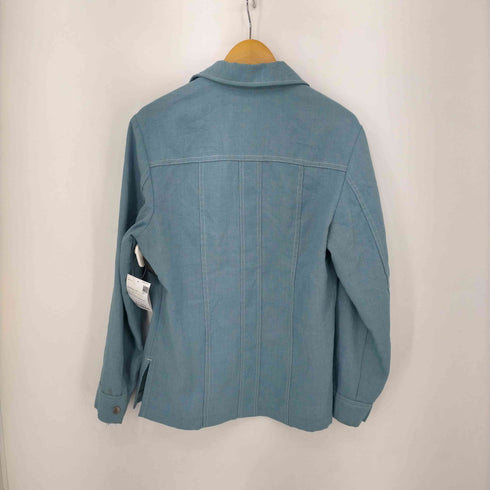 リー Lee 70S USA製 黒タグ 開襟デニムシャツ ホワイトステッチ メンズ import:M