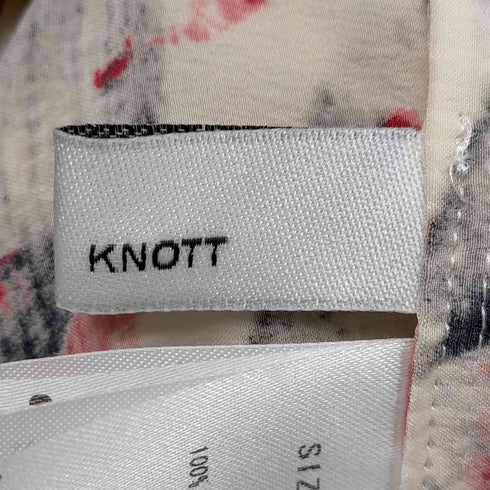 ノット KNOTT ノースリーブ シルク100% 総柄 ワンピース レディース JPN:1