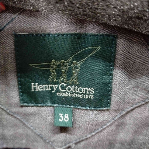 ヘンリーコットンズ Henry Cottons キルティングフラップポケット長袖シャツ メンズ 38