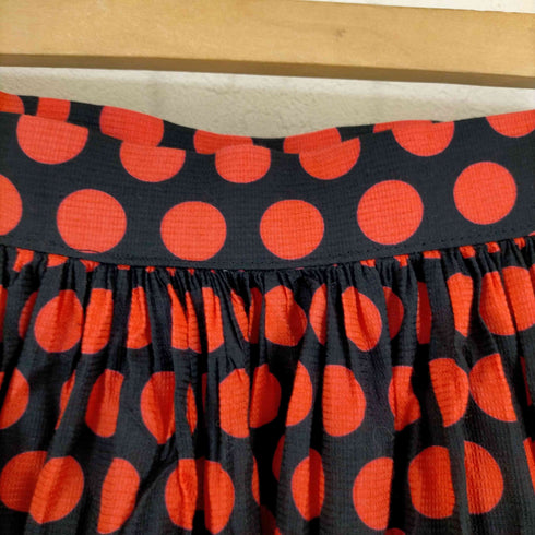 100 SWISS COTTON スイス製コットン 水玉柄 フレアスカート レディース