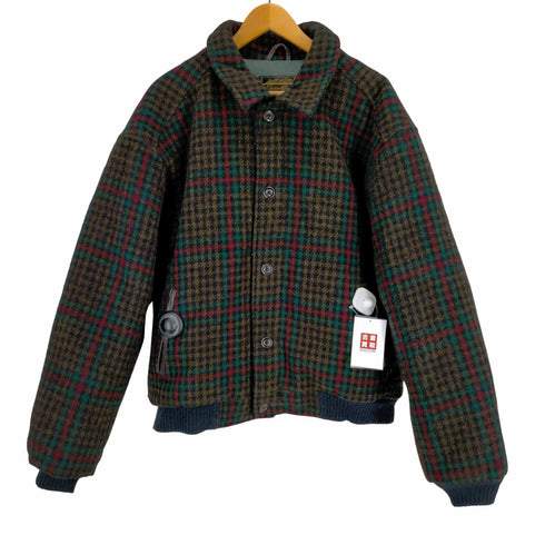 エディーバウアー Eddie Bauer 80s 黒タグ USA製 ウールチェックブルゾンジャケット メンズ JPN:L