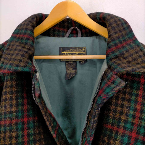 エディーバウアー Eddie Bauer 80s 黒タグ USA製 ウールチェックブルゾンジャケット メンズ JPN:L