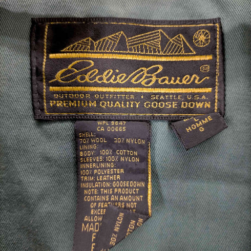 エディーバウアー Eddie Bauer 80s 黒タグ USA製 ウールチェックブルゾンジャケット メンズ JPN:L