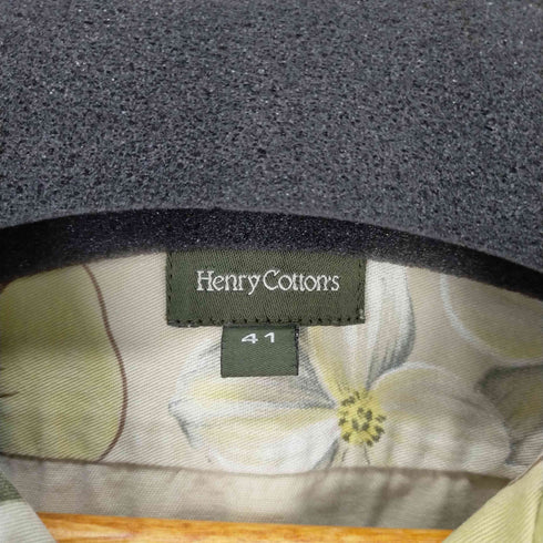 ヘンリーコットンズ Henry Cottons フラワーデザイン開襟半袖シャツ メンズ 41