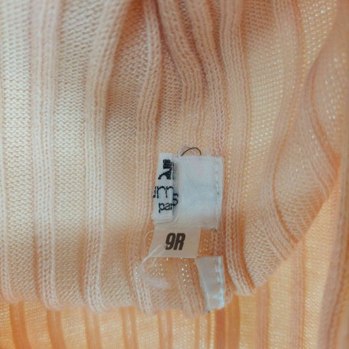 クレージュ courreges ロゴ刺繍 リブ ニット 半袖 カットソー レディース 9R