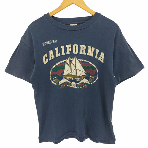 ミラー MILLER 80-90s USA製 marine print tee ヨット ドルフィン プリント Tシャツ レディース import:M