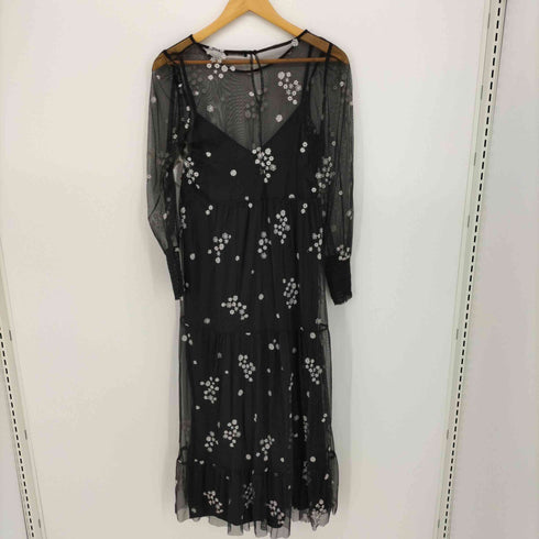 ザラ ZARA FLORAL EMBROIDERED TULLE DRESS 花柄 刺繍 チュール ドレス ワンピース レディース import:S