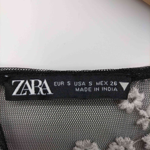 ザラ ZARA FLORAL EMBROIDERED TULLE DRESS 花柄 刺繍 チュール ドレス ワンピース レディース import:S