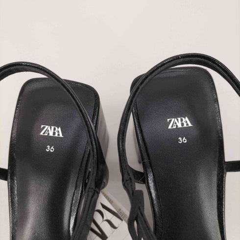 ザラ ZARA Block heel sandals スクエアトゥ チャンキー ヒール サンダル レディース JPN:23.5