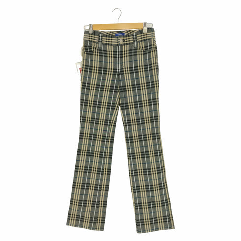 バーバリーブルーレーベル BURBERRY BLUE LABEL ノバチェック柄 ストレートパンツ メンズ 36