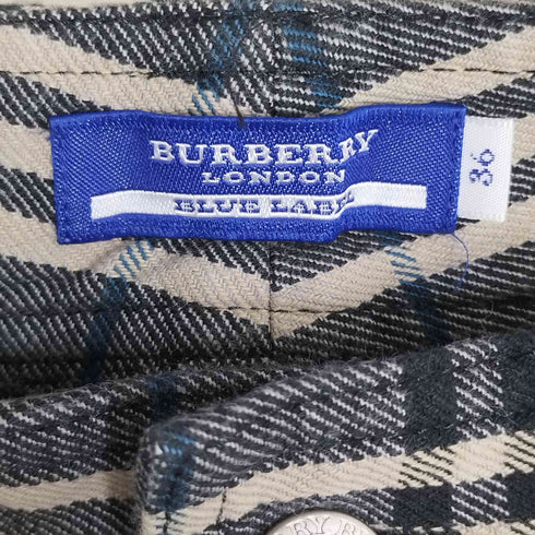 バーバリーブルーレーベル BURBERRY BLUE LABEL ノバチェック柄 ストレートパンツ メンズ 36