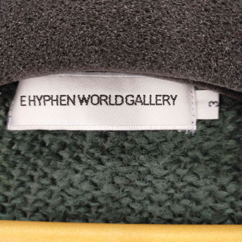 イーハイフンワールドギャラリー E hyphen world gallery バイカラー編み込みカーディガン 透け レディース 3