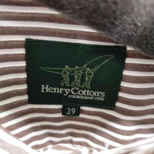 ヘンリーコットンズ Henry Cottons BDストライプ長袖シャツ メンズ 39