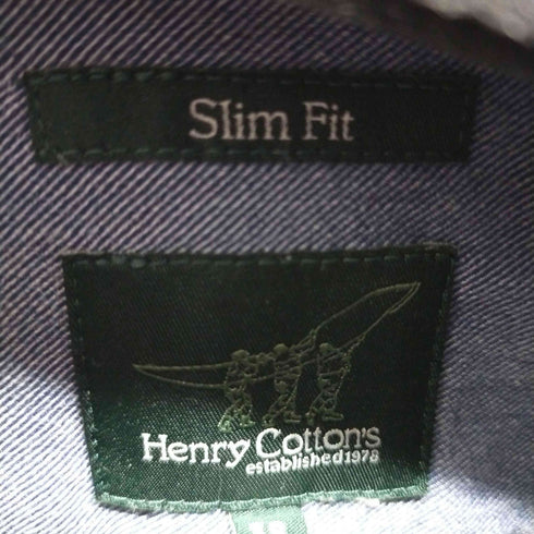 ヘンリーコットンズ Henry Cottons SLIM FIT BD長袖シャツ メンズ 38