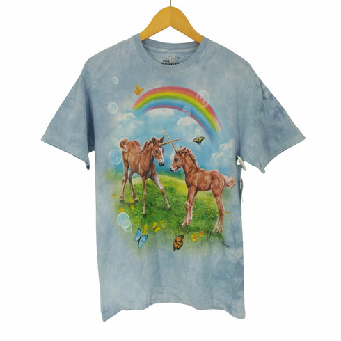 ザマウンテン the mountain メキシコ製 プリントタグ タイダイ染 S/S コットン ユニコーン 大判 プリント クルーネック Tシャツ コピーライト2014 メンズ import:M