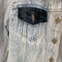 jeanology COLLECTION ベルベット 切替 デニム シャツ ジャケット レディース